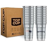 Top Cup NFL New England Patriots 20 oz Reusable Aluminum Cups 20 Count | Officially Licensed, Durable, Reusable & Recyclable, Made in USA
