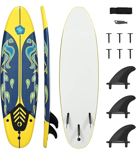 Amazon.com : GYMAX Surfboard, 6' Body Board with Removable Fins