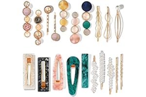 Mehayi 20 PCS Macaron Pearl Acrylic Resin Fashion Hair Clips Set, Cute Hair Barrettes Bobby Pins, Boho Fancy Hairpin Accessories Headwear Styling Tools, Gifts for Women Girls Decorative Wedding