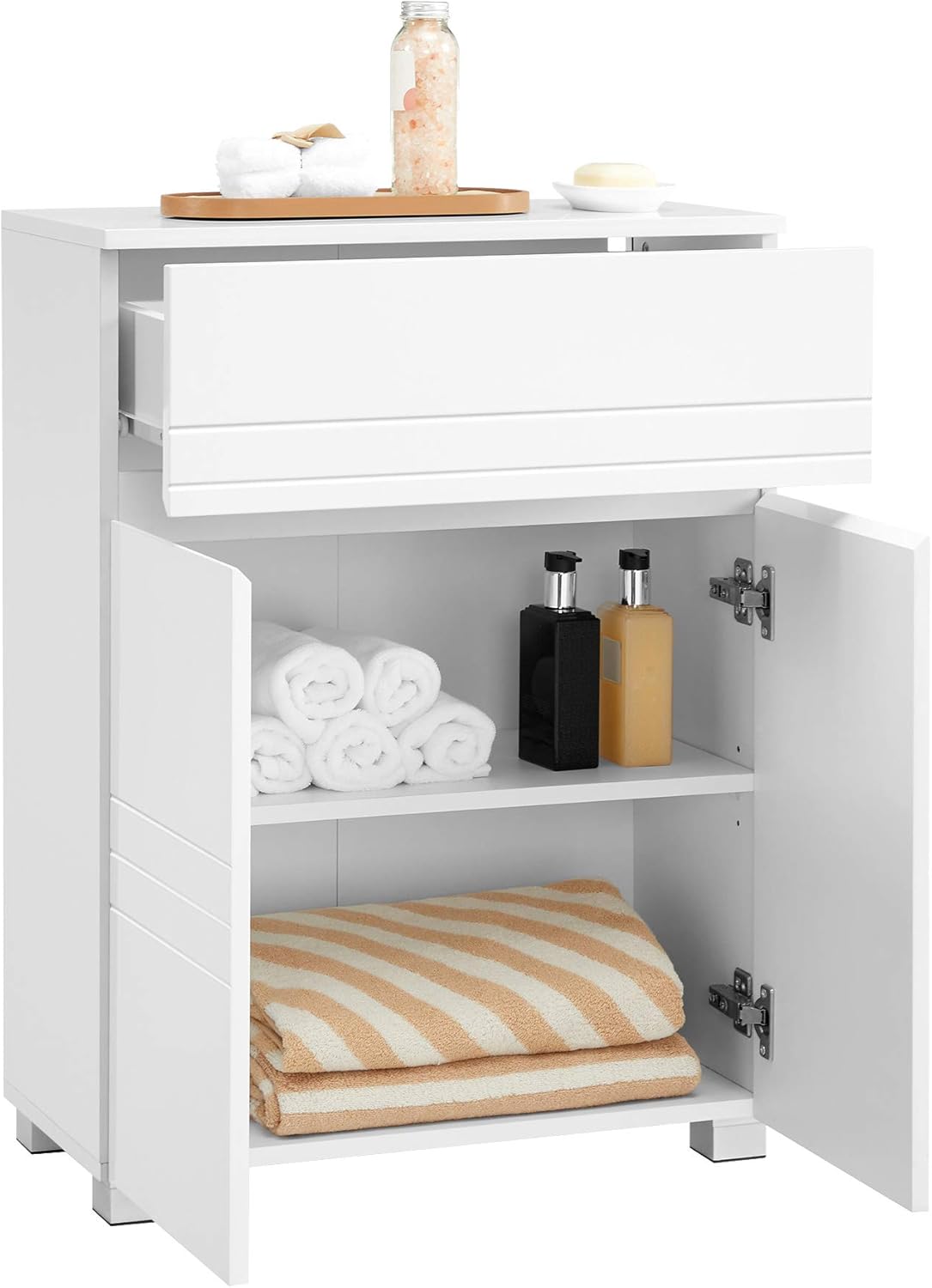 vasagle storage cabinet on 2 Doors 60 X 30 X 80 Cm With Drawer Sideboard Cabinet Vasagle Bathroom Cabinet Adjustable Shelf For Hallway White Bbk140w01 Floor Cabinets Cabinets Creativetunisia Tn