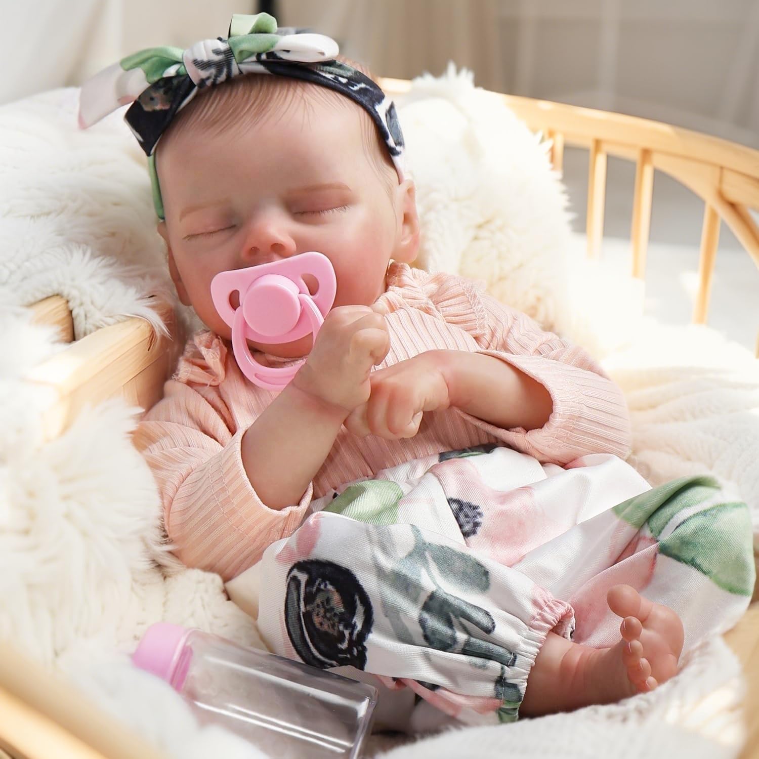Photo 1 of Lifelike Reborn Baby Dolls - 18 Inch Realistic Newborn Dolls, RealLife Dolls with Full Vinyl/Cloth Weighted Body, Real Baby Reborn Gift with Accessories for 3+ Years Old Kids (Twin Vinyl Body)