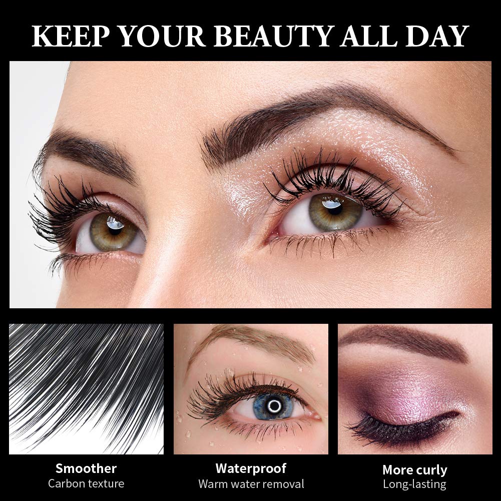 4D Silk Fiber Lash Mascara, Natural Waterproof Smudge-proof Mascara, Natural Thickening Lengthening Mascara No Clumping, No Smudging Lasting All Day : Beauty