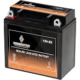 CB CHROMEBATTERY YB9-BS Maintenance-Free 12V 9Ah Battery Replacement for ATV, Motorcycle, Jet Skis, Scooter, UTV, and More - Nut and Bolt (T3) Terminal