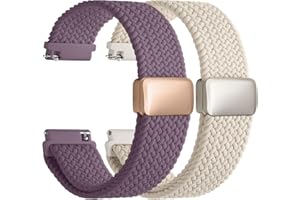 Fullmosa Magnetic Braided Watch Bands - 20mm 22mm Quick Release Replacement Wristband, Stretchy Nylon Solo Loop Compatible with Traditional and Smartwatches for Men Women