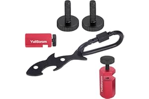 YULLSOROM Tall Stair Gauges for Framing Square with Holder and Carabiner Stair Guage Knobs Tool for Circular Saw,Stair Guides Perfect for Rafter Gauge Clamps Red kit