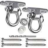 WWFFEN Permanent Antirust Stainless Steel Slient Bearing Swing Hanger,Heavy Duty 180° Rotary Swing, 1500LB Wood Playground Hammock Chair,sandbag Porch Swing