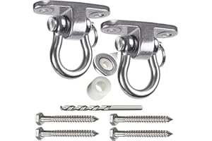 WWFFEN Permanent Antirust Stainless Steel Slient Bearing Swing Hanger,Heavy Duty 180° Rotary Swing, 1500LB Wood Playground Hammock Chair,sandbag Porch Swing