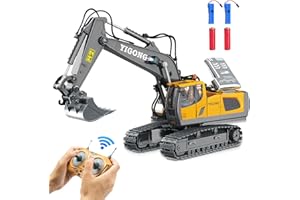 SUPERSUN Remote Control Excavator Construction Toys for Boys Age 6-12, RC Excavator with Metal Shovel, 21200mAh Rechargeable Batteries, Perfect for Christmas or Birthday Gifts