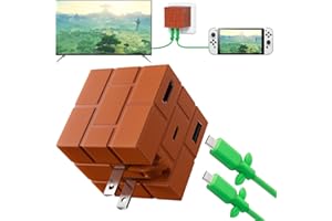 POWKONG Switch Charger 65W Compatible with Nintendo/OLED/Steam Deck/Samsung Dex/iPad/MacBook, Portable Switch TV Dock Station with GaN, PD Fast Charging USB-C Cable