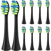 Replacement Heads for 7AM2M AM100/AM105/AM111 Electric Toothbrush, Black | 10 Pack Electric Tooth Brush Refill Aldult, Medium Bristles