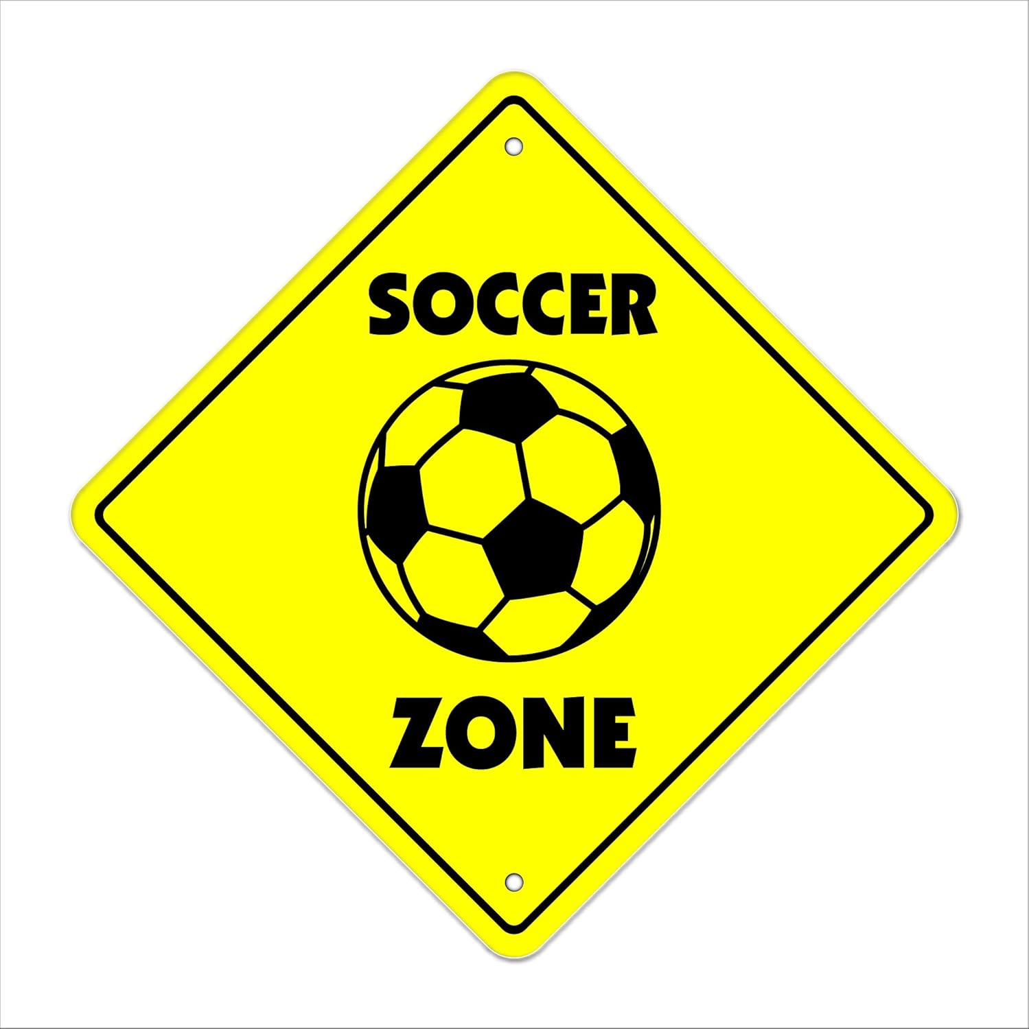 Soccer Crossing Sign Zone Xing Indoor/Outdoor 17" Tall