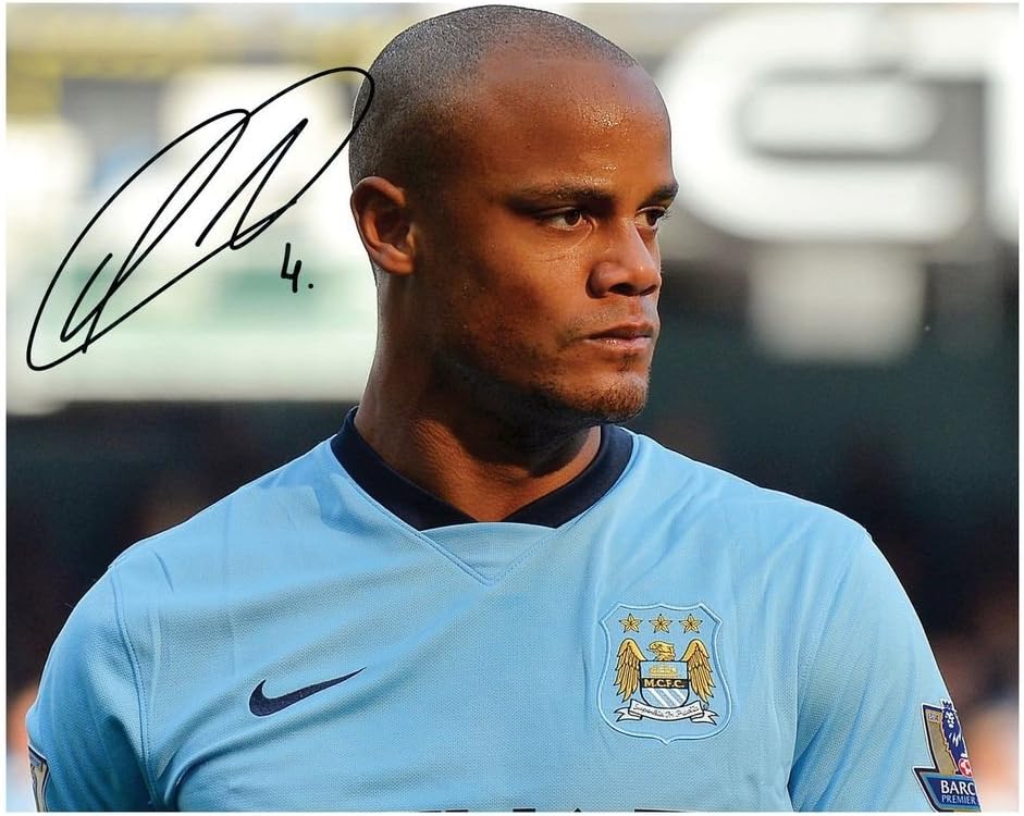 Vincent Kompany - Manchester City Autographed Signed 21cm x 29.7cm A4 Photo Poster