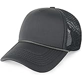 CHOK.LIDS Classic Foam Trucker Hat Summer Mesh Rope Cap Solid Two Toned Blank Hat Mens Womens Adjustable Strap Light Weight