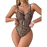Avidlove Lingerie for Women Sexy Teddy Mesh Sheer Chemise Strappy Bodysuit One Piece Babydoll Snap Crotch
