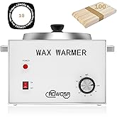 Large Single Waxing Warmer Professional 3L Electric Wax Heater Machine Hold 5.5 Lbs for Hair Removal, Large Wax Pot Paraffin Facial Skin Body SPA Salon Equipment with 100 Sticks