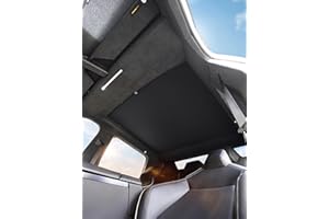 TSELLER 2025 Upgraded Tesla Cybertruck Sunshade Roof – Foldable Glass Sun Shade, Nano Ice-Crystal Cooling, UV Block, No-Gap, Heat Insulation, Custom Fit Cybertruck Interior, Accessories for 2023-2025