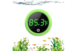 Fish Tank Thermometer, PAIZOO LED Aquarium Thermometer Digital Accurate Temperature Gauge, Stick-on Digital Thermometers Aquarium Accessories Suitable for Fish, Betta, Axolotl, or Aquatic, Green