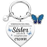 WIRNGF Sisters Gifts from Sister Keychain Funny Gifts for Sister Teen Girl Gift Trendy Stuff Galentines Day Birthday Christmas Gift for Little Big Sisters