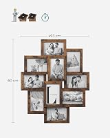 SONGMICS Collage Picture Frame 10 Frames 4x6 Rustic Brown RPF020X01 view 3