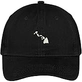 Trendy Apparel Shop Hawaii State Map Embroidered Low Profile Soft Cotton Brushed Baseball Cap