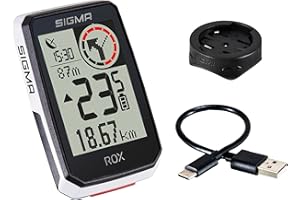 SIGMA ROX 2.0 GPS Bike Computer, Top Mount Set, Black, Navigation, Large Display, Easy 2 Button Operation, Quick Mounting, E-