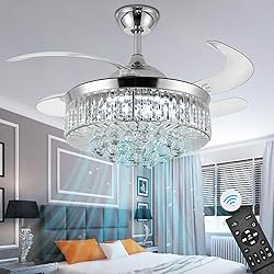 Panghuhu88 36" Invisible Ceiling Fan Chandelier