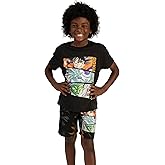Dragon Ball Z Goku, Frieza, and Piccolo Short Sleeve Tee and Lounge Shorts 2-Piece Set
