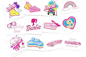 TATTOOFUN Pink Party Temporary Tattoos | 36 Pack | Kids Party Favors | Skin Safe | MADE IN THE USA | Removable