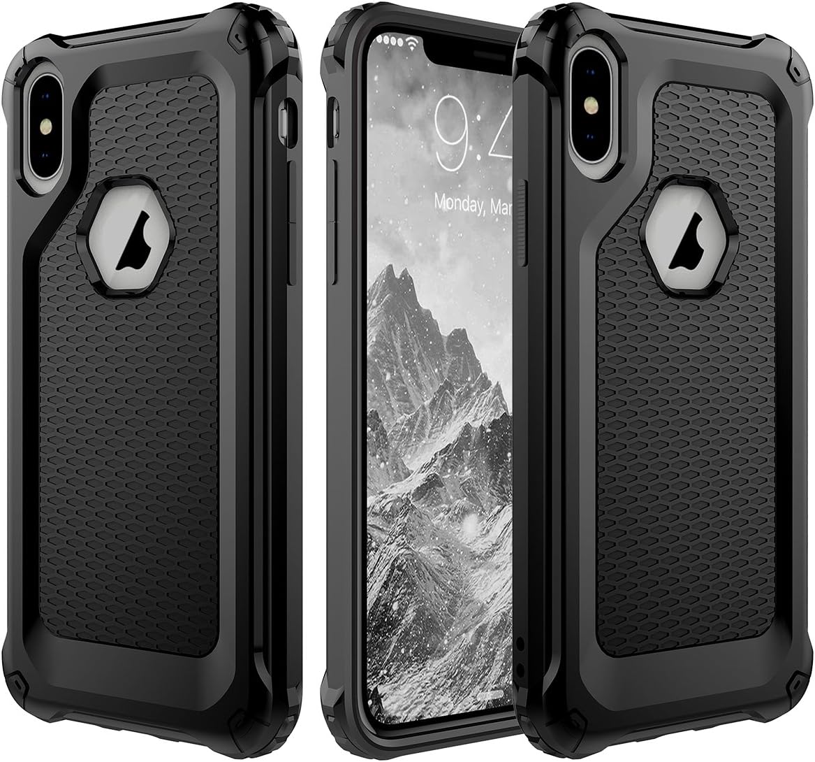 iPhone X Case,iPhone 10 Case,LAVENSA Flexible TPU Anti-Slip Shockproof Protective Case for Apple iPhone X - Black