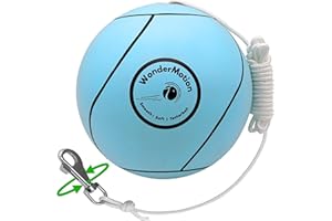 Revive Wonder Tetherball w/360° Swivel Hook | Classic Soft Tetherball for Kids Adults Dogs | Tetherball Set with Tetherball Ball and Rope and Hook | Nostalgic Tether Ball Playground Outdoor Equipment