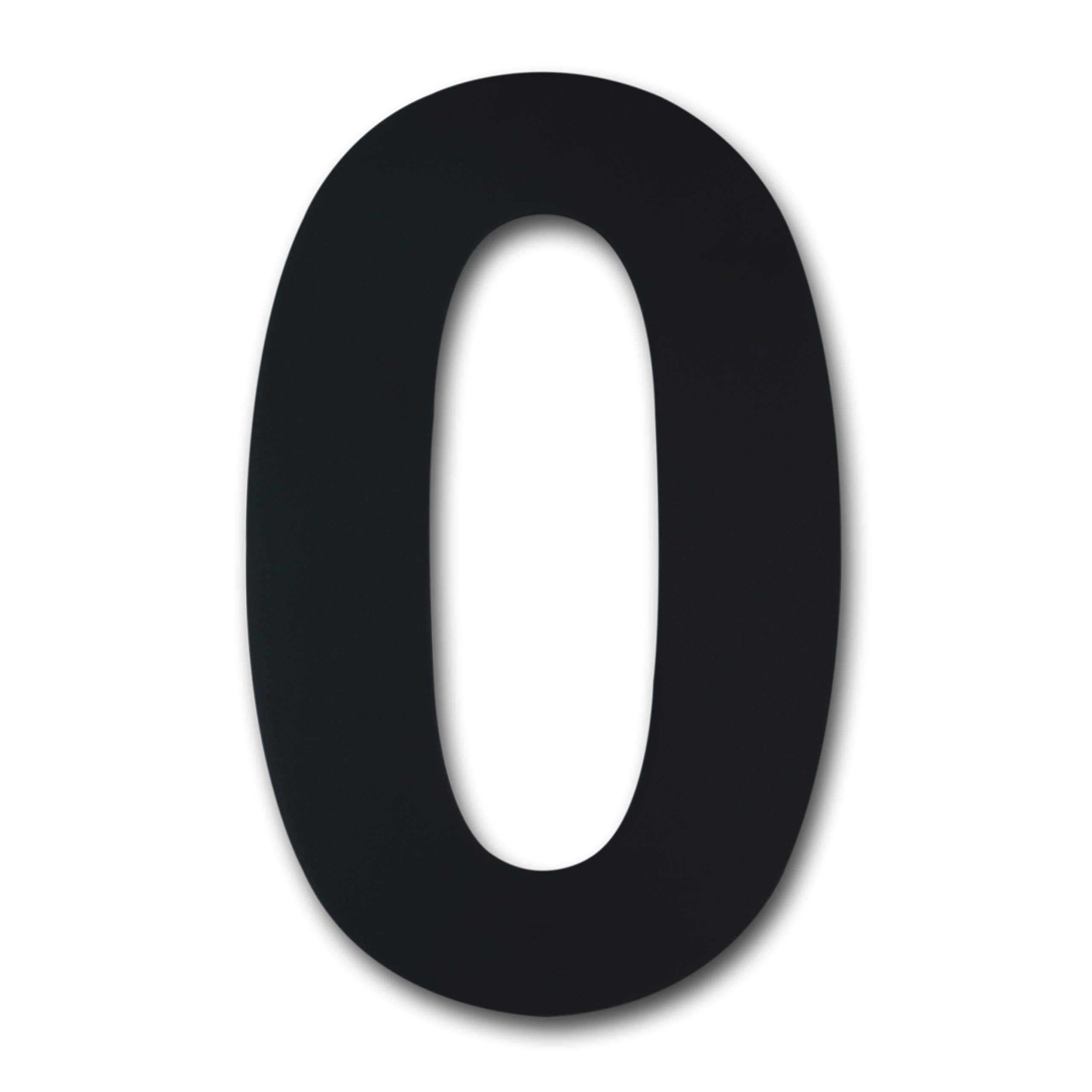 Large Black Brushed Modern House Number -230mm Height - Made of Solid 304 Stainless Steel, Floating Appearance and Easy to Install (Number 0 Zero)