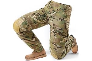 Tineeba Tactical Combat Pants for Men with Knee Pads Military Paintball Airsoft Outdoor Hunting Multi Camouflage