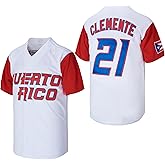 Men's #21 Roberto Clemente Baseball Jersey Puerto Rico World Game Classic Baseball Shirt Stitched