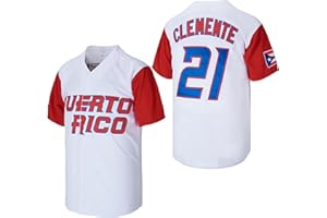 MEAN MACHINE Men's #21 Roberto Clemente Baseball Jersey Puerto Rico World Game Classic Baseball Shirt Stitched
