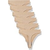 GRANKEE Women's High Waisted Breathable Seamless Thong Panties,No Show Workout Underwear,Comfortable Cotton Crotch,6 Pack