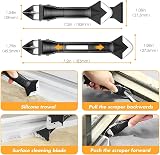 Lookka 3 in 1 Caulking Tool Set Stainless Scraper with 5 Silicone Pads view 3