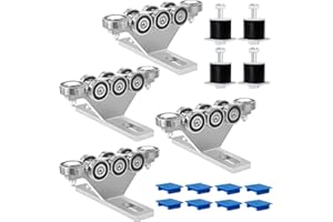 LookFox 6+2 Wheel Unistrut Trolley with Limiter, Hoist Trolley Kit for Electric Hoist, Anti-Lock & Anti-Fall, for All 1-5/8" Wide or Taller Strut Channel, for Garage/Workshop Silent Systems (4pack)
