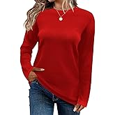 FEKOAFE Women's 2026 Cute Striped Sweaters Crew Neck Long Sleeve Pullover Sweaters for Women