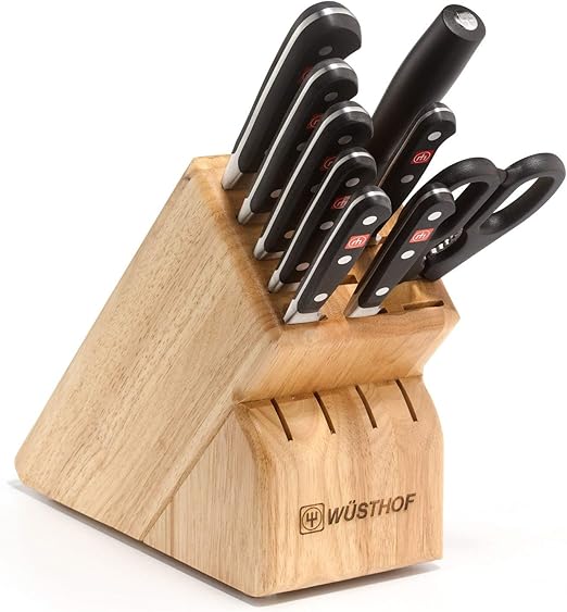Amazon Com Wusthof Classic 10 Pc Promo Block Set Block Knife Sets Kitchen Dining
