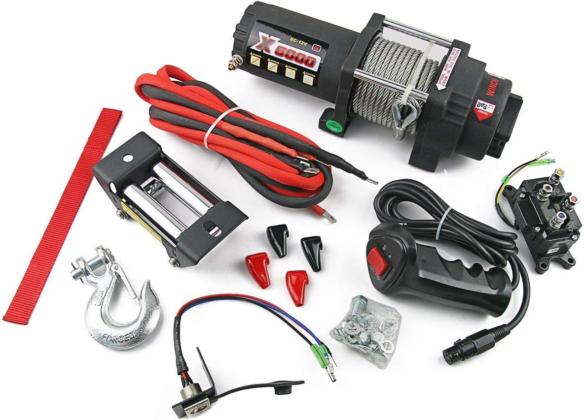 12V 6000LBS 2722KG Heavy Duty Electric Winch Steel Cable ATV UTV 4x4