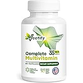 Veetify Complete Multivitamin 35‑in‑1 – High‑Potency Daily Vitamins & Minerals with Antioxidants (A, B‑Complex, C, D, E), Magnesium, Zinc & Green‑Tea Detox Formula for Women & Men – 60 Veggie Capsules