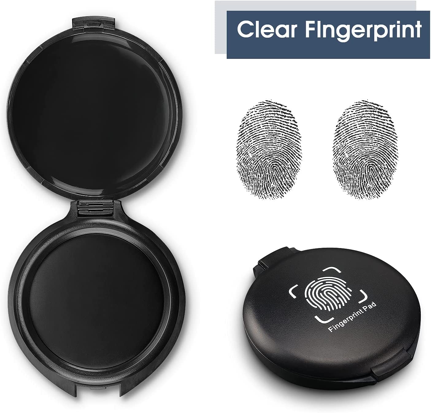 Finger Ink Ink Box Mua Fingerprint Ink Pad (Pack of 2) - Thumbprint Ink Pad for Notary ...