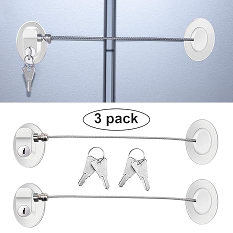 3 Piezas Cerradura de Puerta del Refrigerador Cerradura Adhesiva ...