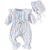 Aalizzwell Newborn Girl Romper with Hat