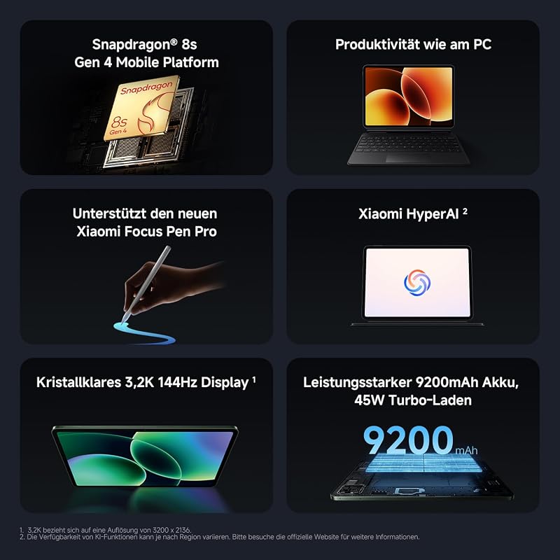 Pad 8 Tablet 11.2 Zoll, 8+128GB Speicher, 9200mAh Akku, Blau