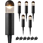EDISHINE Low Voltage Landscape Lighting, 12V 3W 3000K Warm White, Electric Outdoor Bollard Lights with Connectors, Waterproof