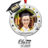2025 Graduation Gifts for Her Class of 2025 Metal Grad Cap Photo Ornament 2025 Grad 2025 College Graduation Gifts for Nursing, Nurse, High School, Law School, PHD, Him, Son, Daughter, Grandson