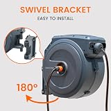 Giraffe Tools Retractable Wall Mounted Hose Reel 35m 180° Pivot 7 Spray Nozzle view 4
