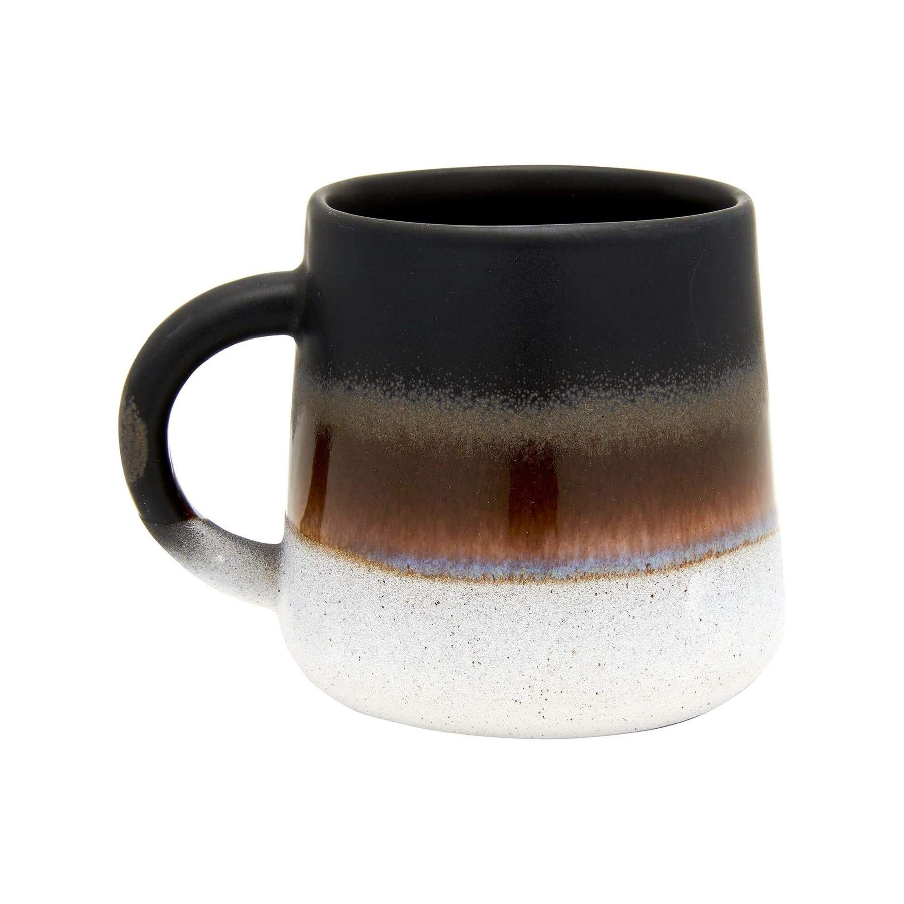 Sass & Belle Mojave Glaze Black Mug - Ceramic Coffee Mug and Tea Cup with Artisan Finish Stylish Home Decor Kitchen Accessory Designed by Sass and Belle