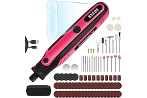 SCHTUMPA Cordless Rotary Tool, 4V Type-C Charging 5-Speed Rotary Tool Kit with 86 Accessories, Rotary Tool for Sanding, Polishing, Drilling, Etching, Engraving, DIY Crafts(Pink)